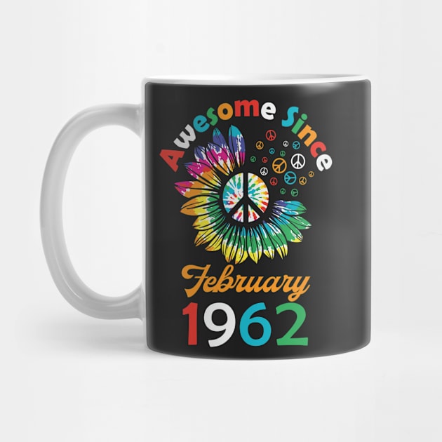 Funny Birthday Quote, Awesome Since February 1962, Retro Birthday by Estrytee